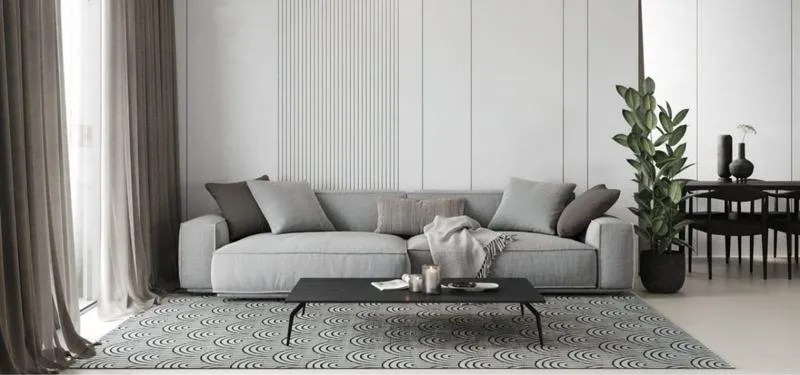 Wybór dywanu do nowoczesnego szarego wnętrza